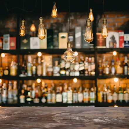 Image of bottles and lights