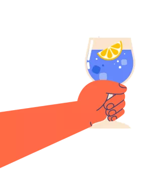 Image of hand holding a glass