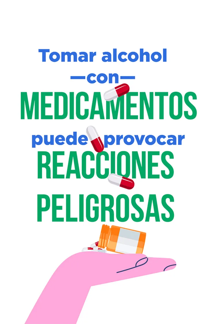 Infographic Hand Holding Pill Bottle Capsules Falling Spanish Text White Background Drinksmart